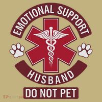 Emotional Support Husband Do Not Pet Long Sleeve Shirt thumb 2