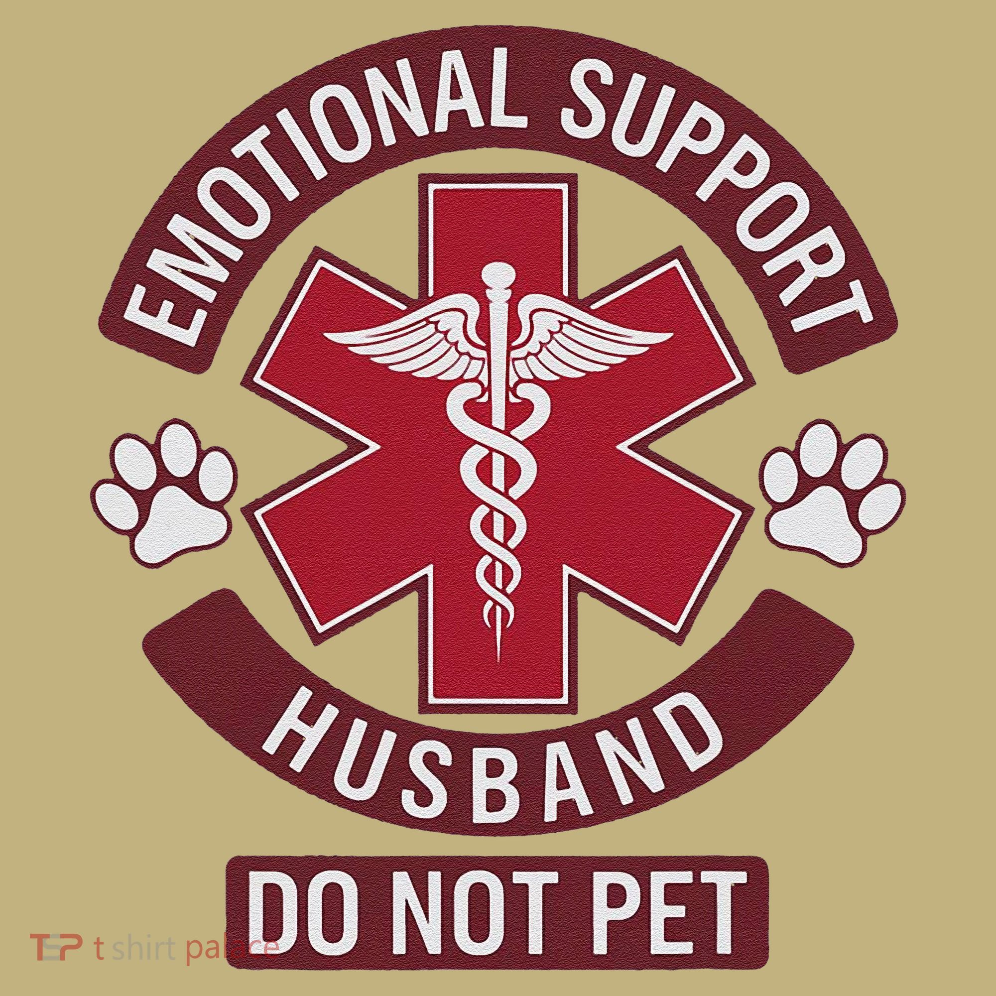 Emotional Support Husband Do Not Pet Long Sleeve Shirt