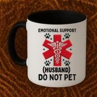 Emotional Support Husband Do Not Pet Coffee Mug thumb 2