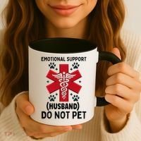 Emotional Support Husband Do Not Pet Coffee Mug thumb 3