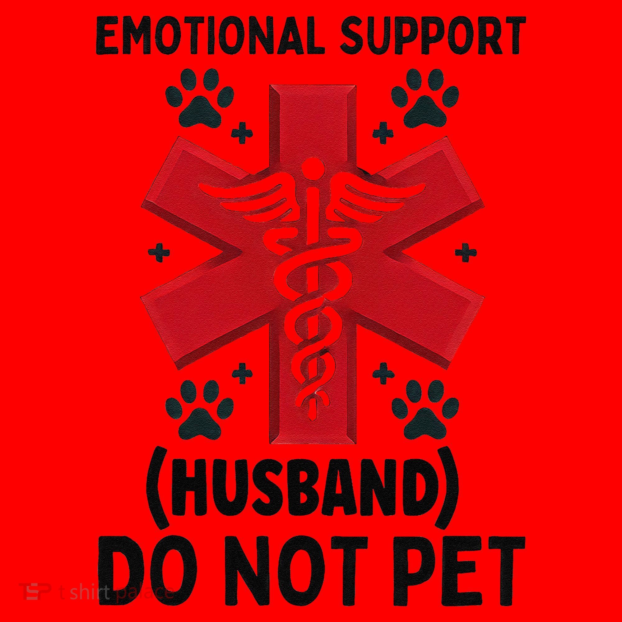 Emotional Support Husband Do Not Pet Santa Hat