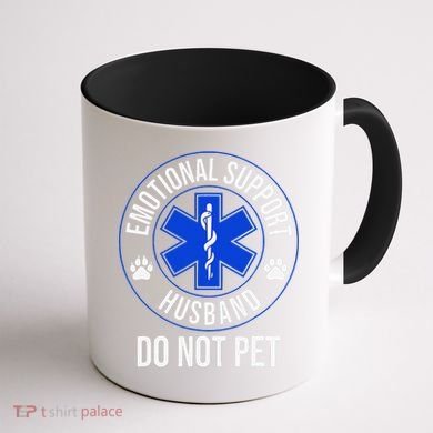 Emotional Support Husband Do Not Pet Funny Trendy Women Coffee Mug back