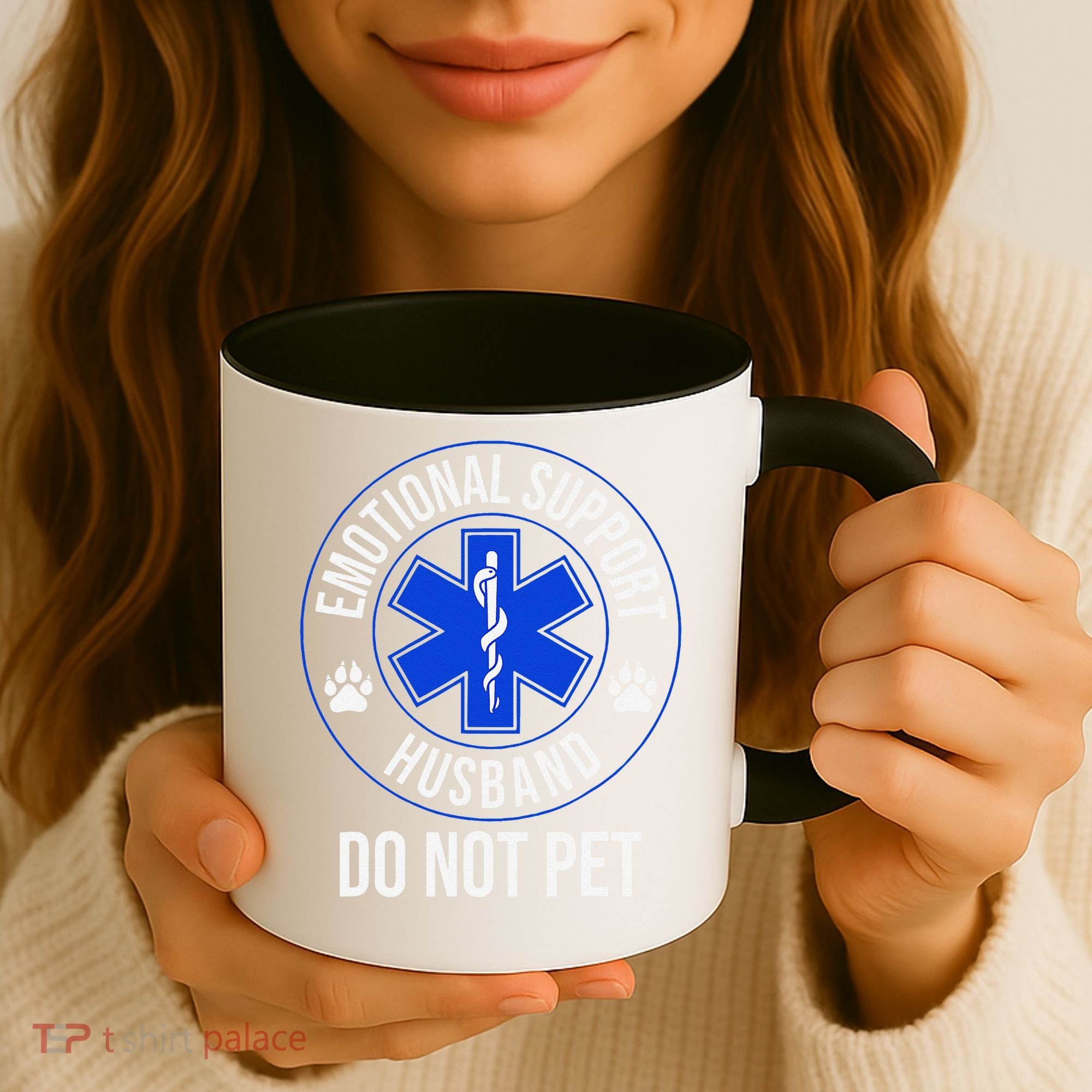 Emotional Support Husband Do Not Pet Funny Trendy Women Coffee Mug