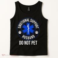 Emotional Support Husband Do Not Pet Funny Trendy Women Tank Top thumb 2