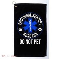 Emotional Support Husband Do Not Pet Funny Trendy Women Golf Towel thumb 0
