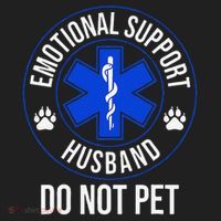 Emotional Support Husband Do Not Pet Funny Trendy Women Golf Towel thumb 3