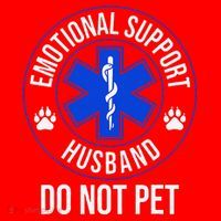 Emotional Support Husband Do Not Pet Funny Trendy Women Santa Hat thumb 1