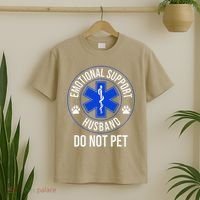 Emotional Support Husband Do Not Pet Funny Trendy Women T-Shirt thumb 2