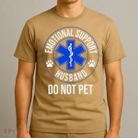 Emotional Support Husband Do Not Pet Funny Trendy Women T-Shirt thumb 3