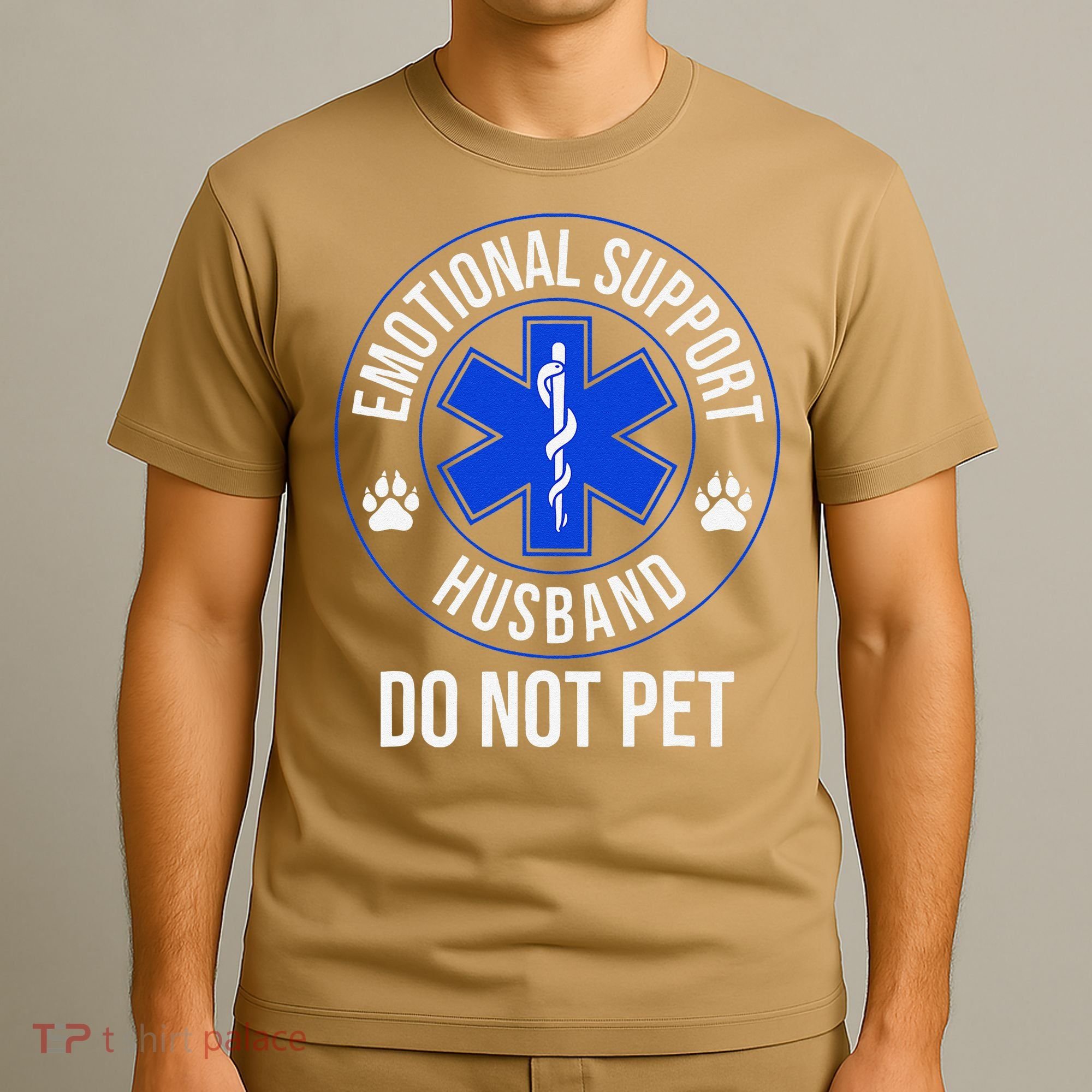 Emotional Support Husband Do Not Pet Funny Trendy Women T-Shirt