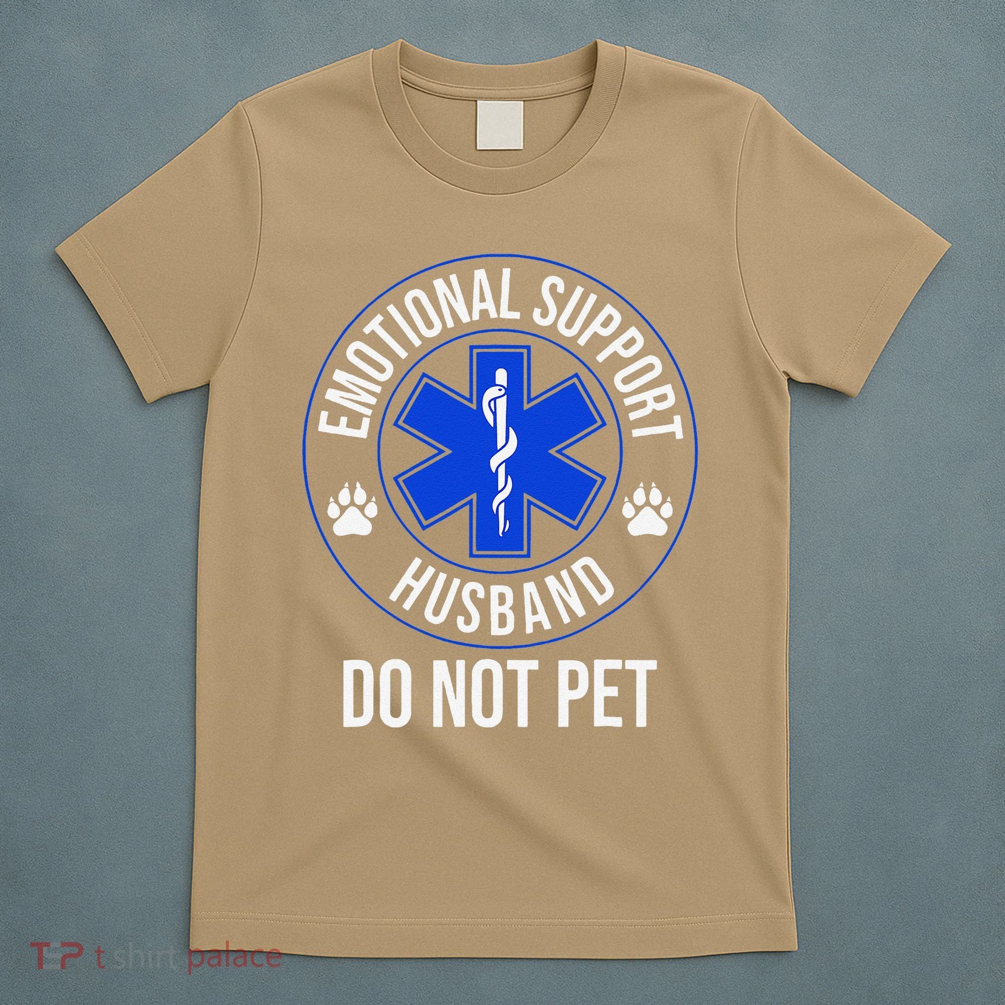 Emotional Support Husband Do Not Pet Funny Trendy Women T-Shirt