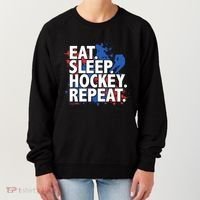 Eat Sleep Hockey Repeat Funny Hockey Player Saying Slogan Gift Women's Sweatshirt thumb 0