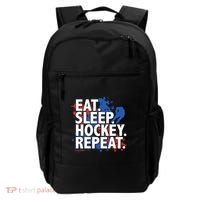 Eat Sleep Hockey Repeat Funny Hockey Player Saying Slogan Gift Backpack thumb 0