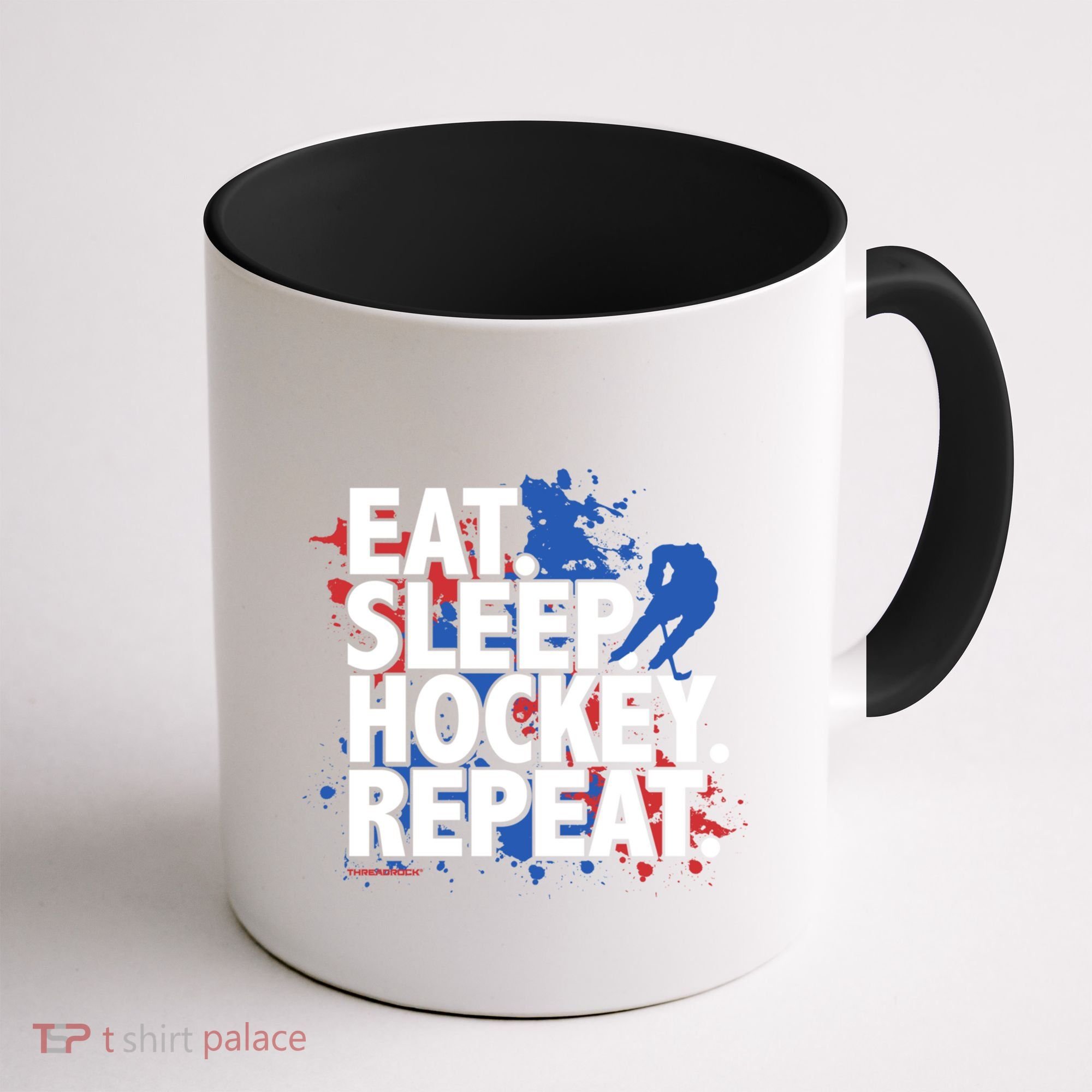 Eat Sleep Hockey Repeat Funny Hockey Player Saying Slogan Gift Coffee Mug