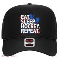Eat Sleep Hockey Repeat Funny Hockey Player Saying Slogan Gift Hat thumb 0