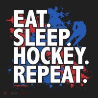 Eat Sleep Hockey Repeat Funny Hockey Player Saying Slogan Gift Hat thumb 2