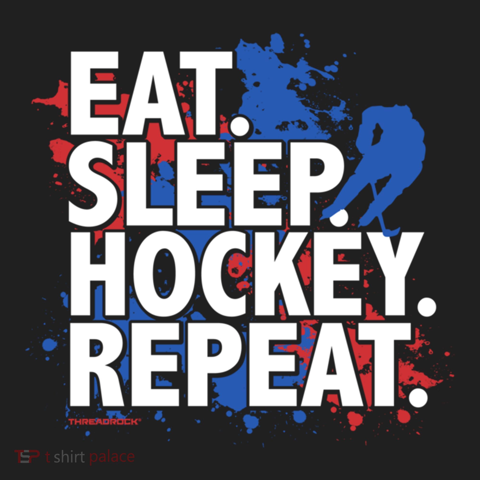 Eat Sleep Hockey Repeat Funny Hockey Player Saying Slogan Gift Hat