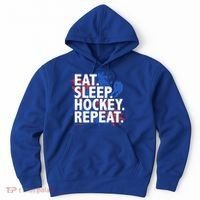Eat Sleep Hockey Repeat Funny Hockey Player Saying Slogan Gift Hoodie thumb 0