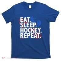 Eat Sleep Hockey Repeat Funny Hockey Player Saying Slogan Gift T-Shirt thumb 0
