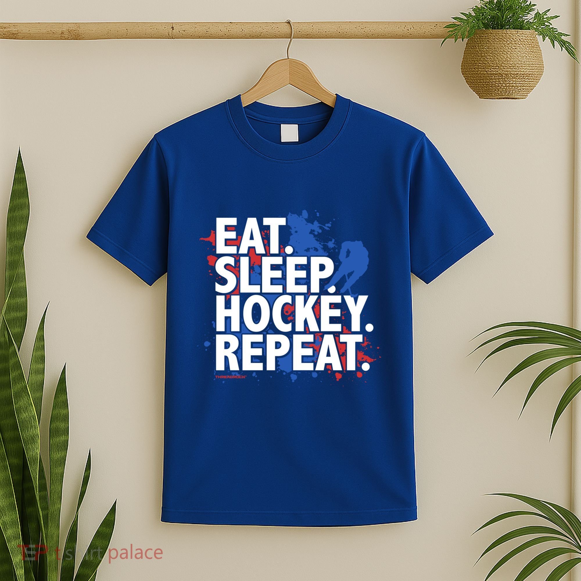 Eat Sleep Hockey Repeat Funny Hockey Player Saying Slogan Gift T-Shirt