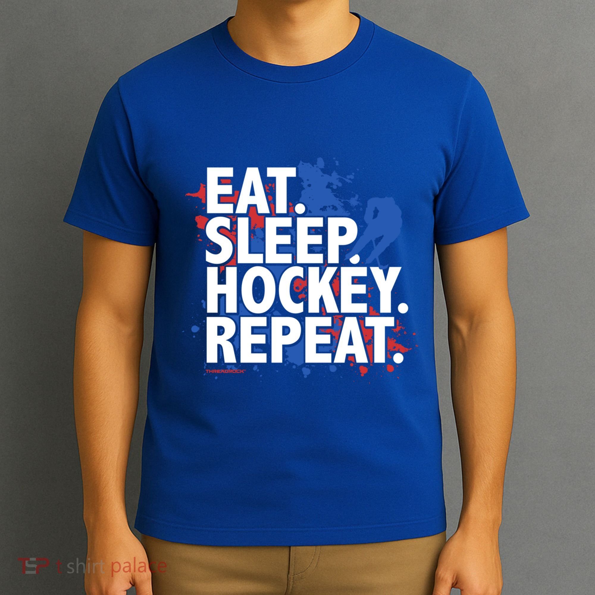 Eat Sleep Hockey Repeat Funny Hockey Player Saying Slogan Gift T-Shirt