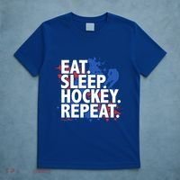 Eat Sleep Hockey Repeat Funny Hockey Player Saying Slogan Gift T-Shirt thumb 5