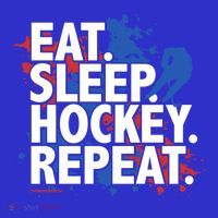 Eat Sleep Hockey Repeat Funny Hockey Player Saying Slogan Gift T-Shirt thumb 7