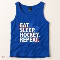 Eat Sleep Hockey Repeat Funny Hockey Player Saying Slogan Gift Tank Top thumb 2