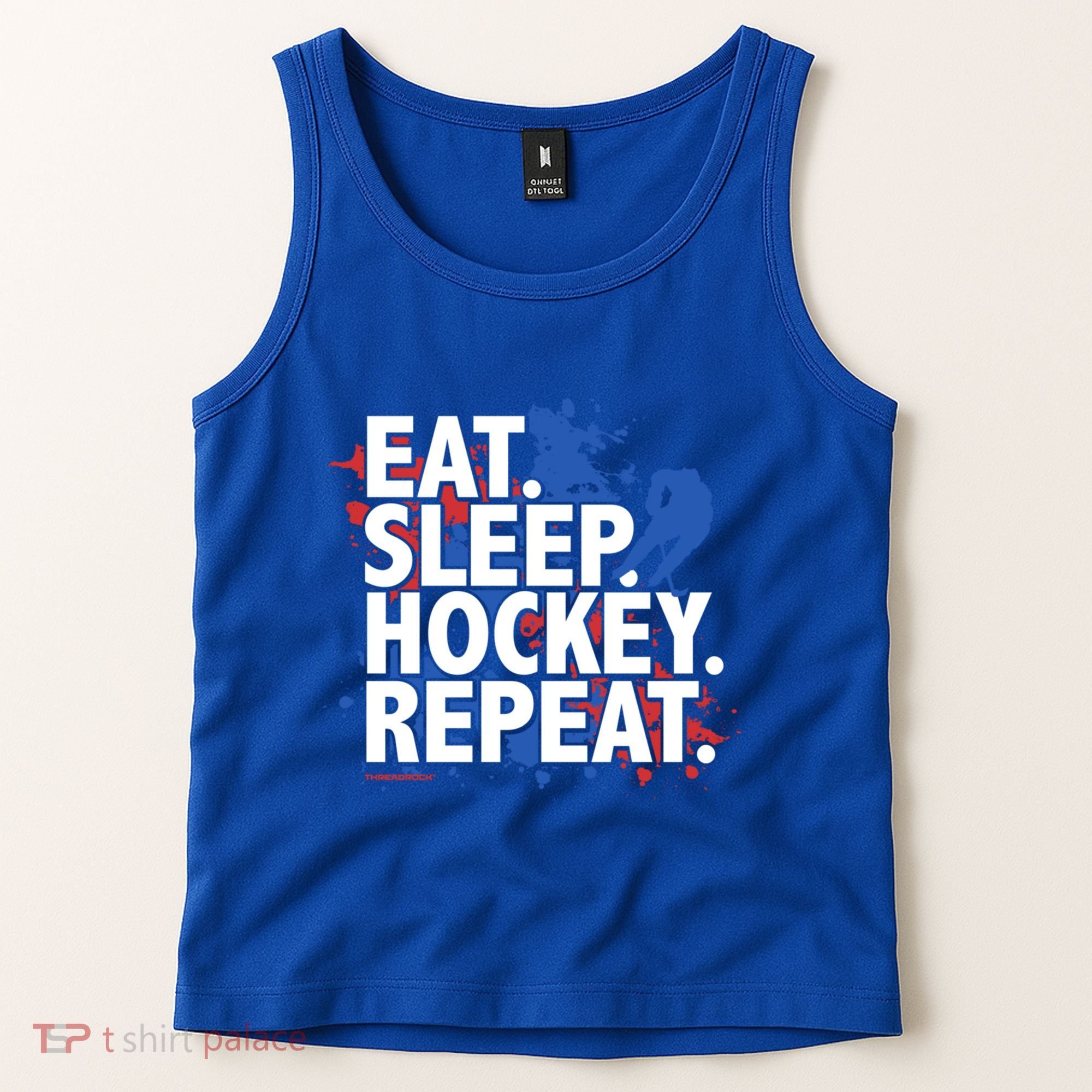 Eat Sleep Hockey Repeat Funny Hockey Player Saying Slogan Gift Tank Top