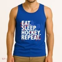 Eat Sleep Hockey Repeat Funny Hockey Player Saying Slogan Gift Tank Top thumb 3