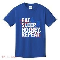 Eat Sleep Hockey Repeat Funny Hockey Player Saying Slogan Gift Kids T-Shirt thumb 0