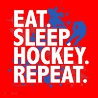 Eat Sleep Hockey Repeat Funny Hockey Player Saying Slogan Gift Santa Hat thumb 1