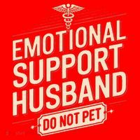 Emotional Support Husband Do Not Pet Santa Hat thumb 1