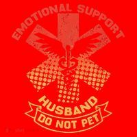 Emotional Support Husband Do Not Pet Santa Hat thumb 1