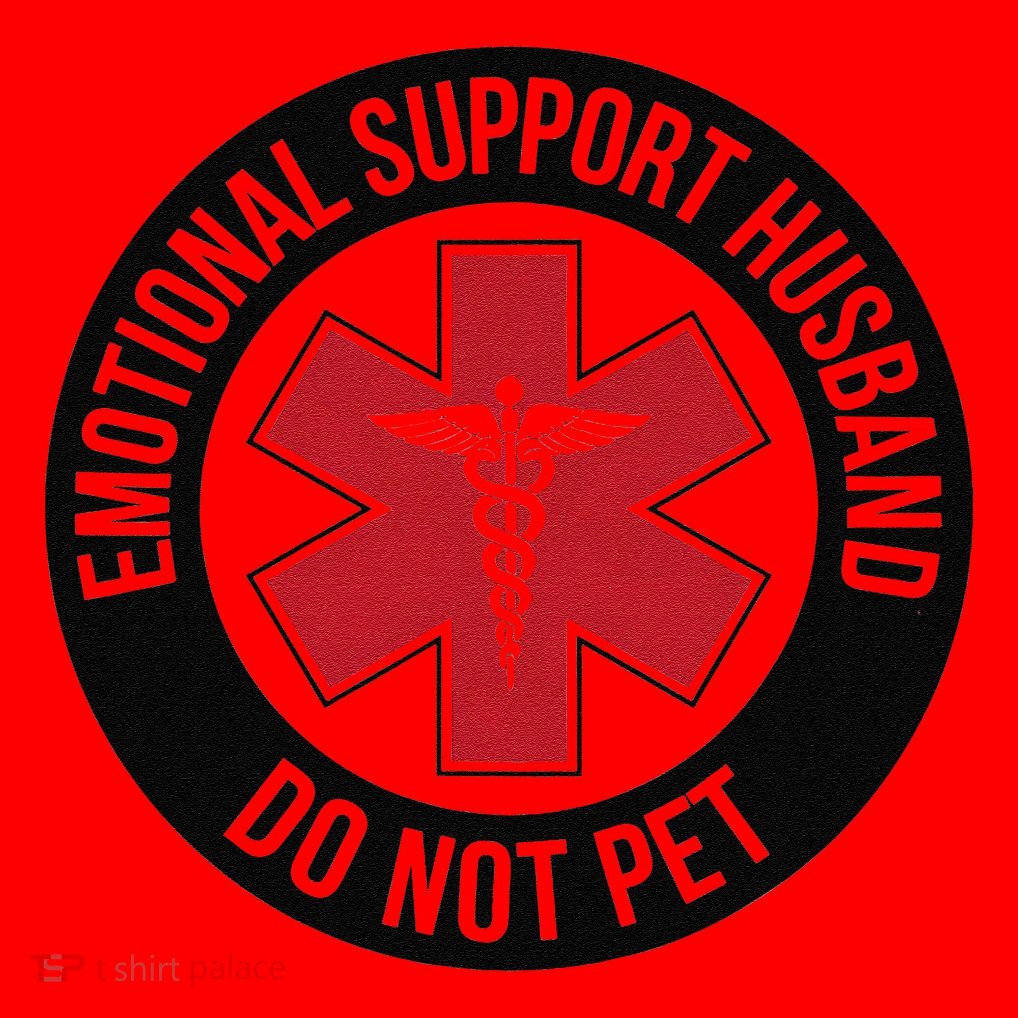 Emotional Support Husband Do Not Pet Santa Hat