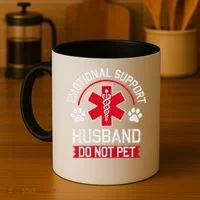 Emotional Support Husband Do Not Pet Coffee Mug thumb 4