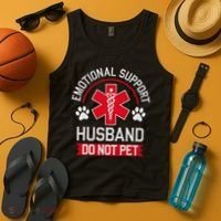Emotional Support Husband Do Not Pet Tank Top thumb 4
