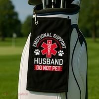 Emotional Support Husband Do Not Pet Golf Towel thumb 2