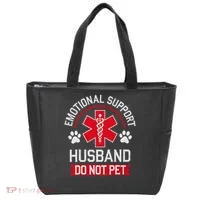 Emotional Support Husband Do Not Pet Tote Bag thumb 0