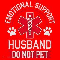 Emotional Support Husband Do Not Pet Santa Hat thumb 1