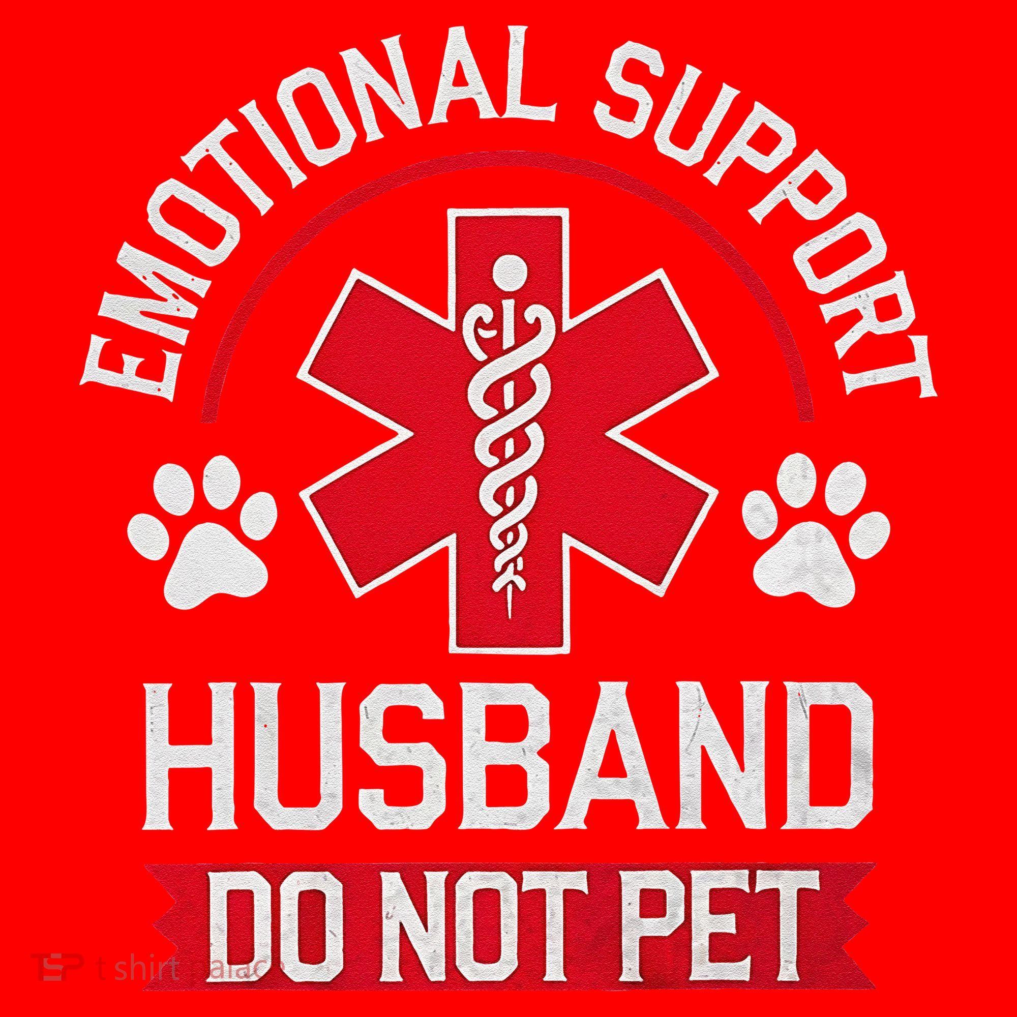 Emotional Support Husband Do Not Pet Santa Hat