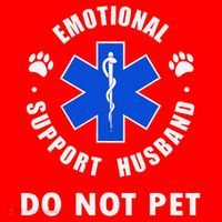 Emotional Support Husband Do Not Pet Santa Hat thumb 1