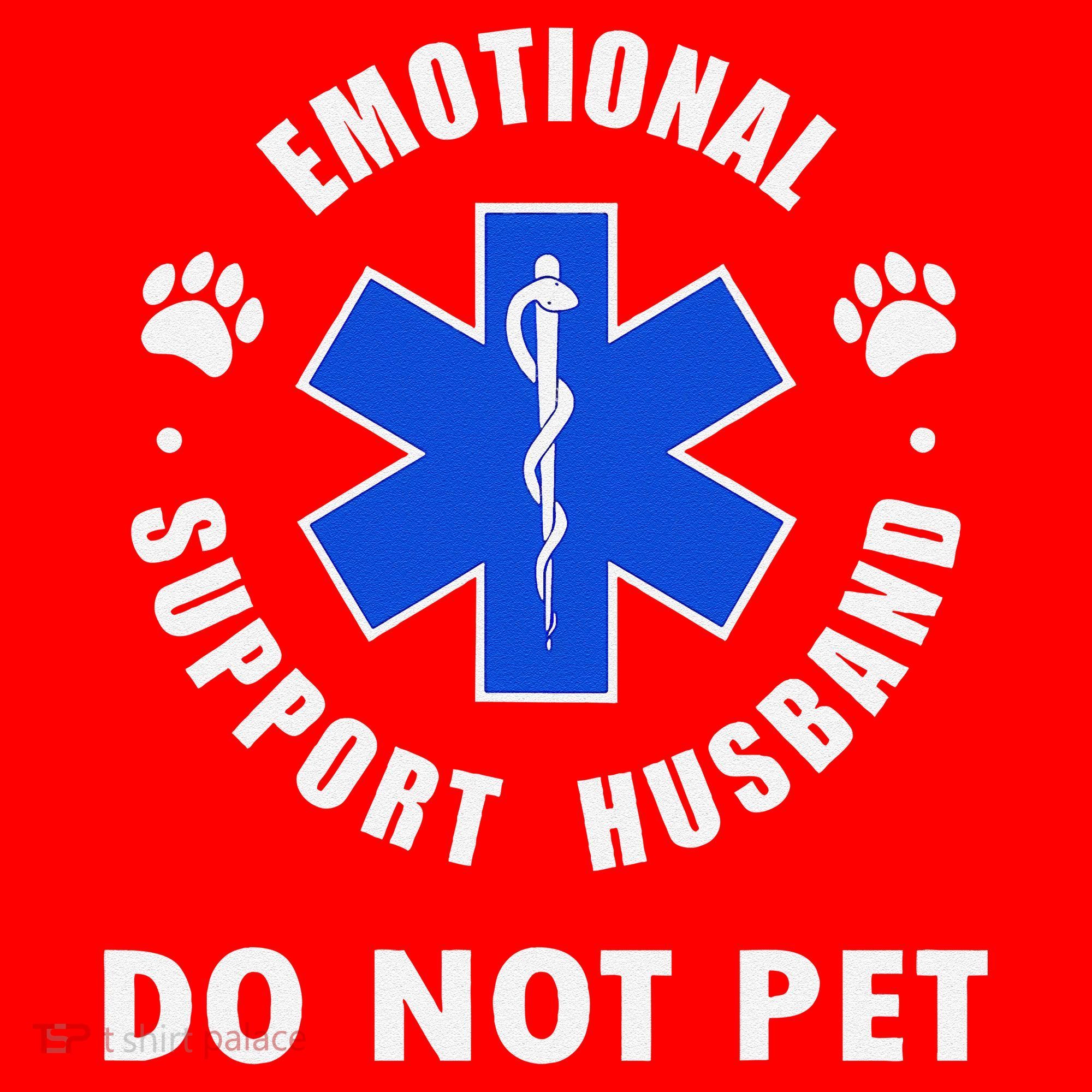 Emotional Support Husband Do Not Pet Santa Hat