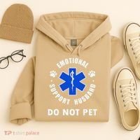 Emotional Support Husband Do Not Pet Hoodie thumb 4