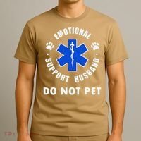 Emotional Support Husband Do Not Pet T-Shirt thumb 3