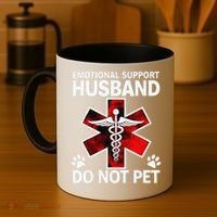 Emotional Support Husband Do Not Pet Coffee Mug thumb 4