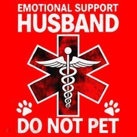 Emotional Support Husband Do Not Pet Santa Hat thumb 1