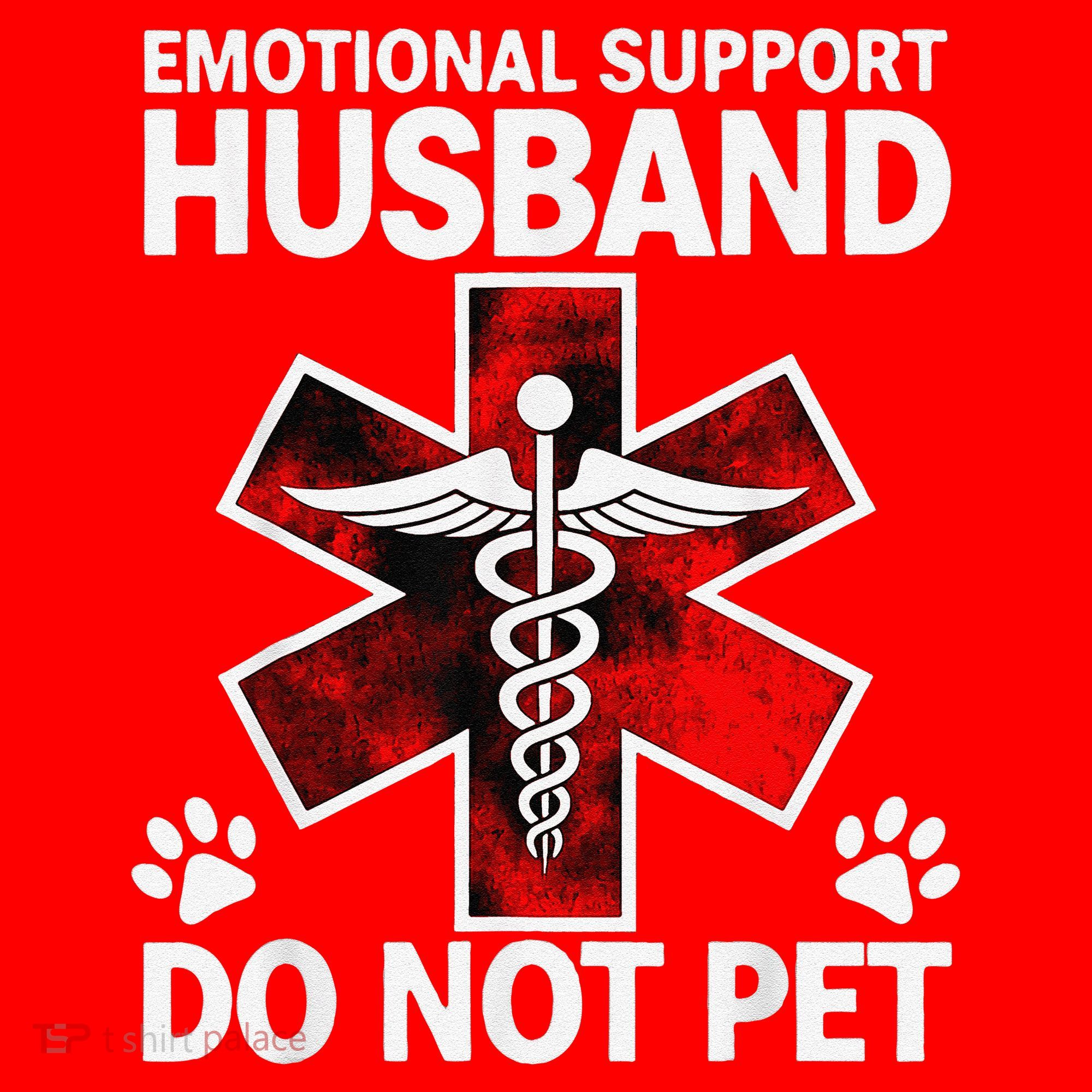 Emotional Support Husband Do Not Pet Santa Hat