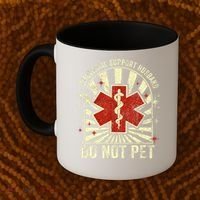Emotional Support Husband Do Not Pet For Coffee Mug thumb 2