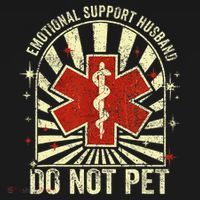 Emotional Support Husband Do Not Pet For Pajama Set thumb 2